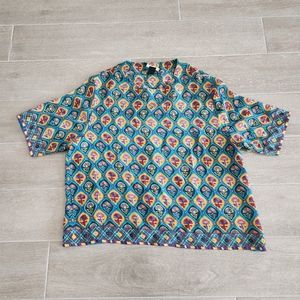 Tanvi Kedia for Anthropologie Boxy Silk Beaded Top